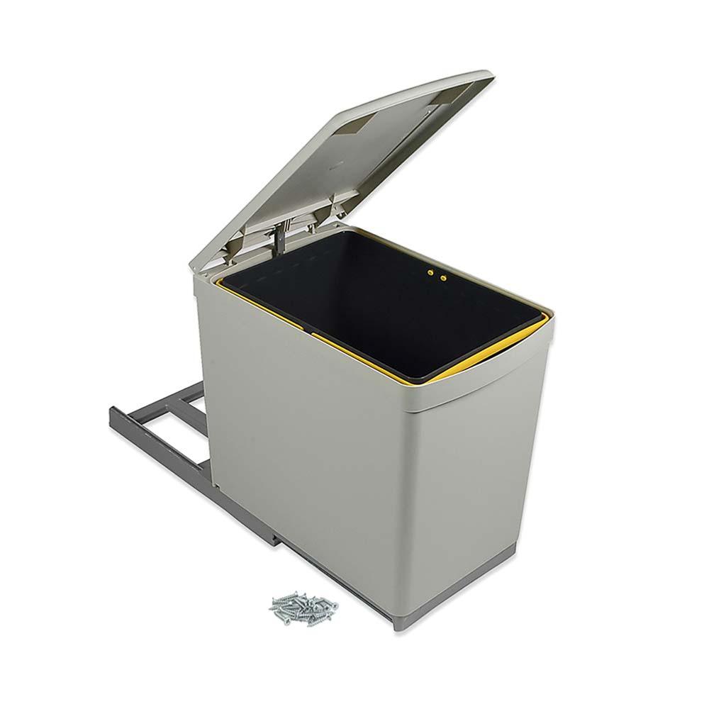 Bacs à ordures de cuisine La poubelle de la cuisine peut avec couvercle,  poubelle en plastique, poubelle, couleur de lumière, disposition mains  libres, capacité de 6,6 gallon Poubelles domestiques : : Cuisine