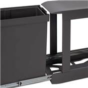 Poubelles recyclage la cuisine 2 x 14L fixation inf. extraction auto. Acier plastique Anthracite