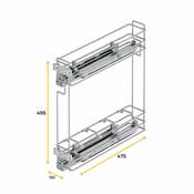 Porte-bouteilles extractible Suprastar fermeture amortie mod. 200mm acier chromé