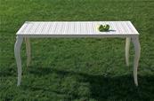 Table de jardin, collection Kenya, forme rectangulaire, couleur blanc