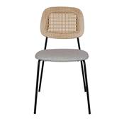 Lot 2 chaises tapissées style mid century sable