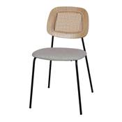 Lot 2 chaises tapissées style mid century sable