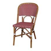Lot 2 chaises rotin style bistrot rouge