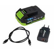 Batterie 2 amp�res R-BAT20 c�ble longueur 1m USB-C et chargeur 30w