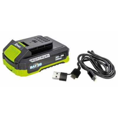 Batterie 2 Amp R-BAT20 avec câble de charge 1m USB-C USB-A