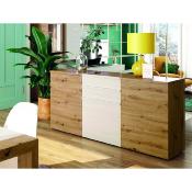 Meuble buffet 180x42x84cm 3 portes 2 tiroirs