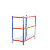 Étagère métal bleu orange galvanisé 3 étagères 200 kgs dim.900x1200x500mm sans vis