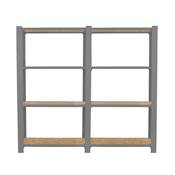 Étagère en métal gris osb 8 étagères charge 200 kgs dim.1500x1600x300mm sans vis