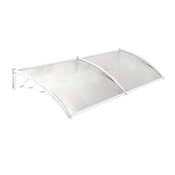 Marquise entrée arrondie polycarbonate 80x120cm 5mm blanc