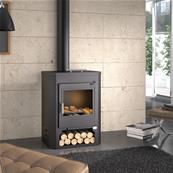 Poêle à bois en acier à double combustion 10 Kw561x984x429 mm