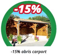 15% de remise sur votre abri, carport, auvent, pergola, Bois Douglas Fran&ccedil;ais PEFC CPBF Charpentes