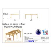 Abri carport Toit Plat Adossé, Bois DOUGLAS Français