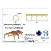 Abri Deux Pentes, Bois DOUGLAS Français, Carport, Auvent, Abri voiture