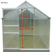 Serre jardin structure aluminium 2,39 m2, 1 fenêtre de toit