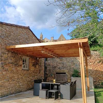 Pergola Adossée Bois Douglas France Carport Auvent terrasse 400x300cm H 250cm