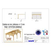 Pergolas Adossée Bois Douglas France Carport-Auvent terrasse 750x450cm H 250cm
