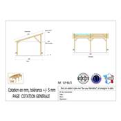 Abri 1 pente Bois Douglas France Carport Auvent voiture 400x700cm H 250cm