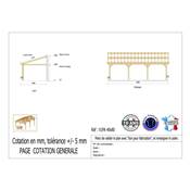 Abri 1 pente Adossé Bois Douglas France Carport Auvent voiture 400x800cm H 250cm