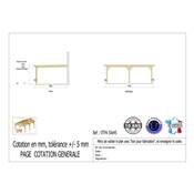 Abri Toit Plat Adossé Bois Douglas France Carport Auvent voiture 500x450cm H 250cm