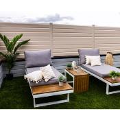 Kit clôture PVC couleur beige