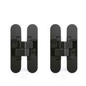 Lot 2 charnières boîtier portillon charge 40kg ouverture 180 degrés Zamak Noir