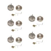 Lot 5 condamnations rosace ronde portes intérieures diam. 50mm Zamak Nickel satiné