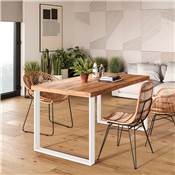 Jeu pieds rectangulaires Square table larg. 800mm Acier blanc