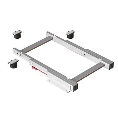 Rails table coulissante d'angle alu. acier inoxydable anodisé