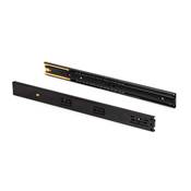 Lot 5 jeux Coulisses tiroirs roulement billes haut. 45mm prof. 500mm sortie totale  amortie Noir