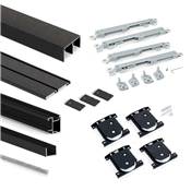 Kit quincaillerie armoire 2 portes couli. s f. souple Placard 74 poignée Sharp ép. 16mm Noir