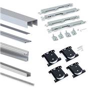 Kit ferrures Placard 90 2 portes coulissantes armoire f. souple profilé Vall ép. 19mm mat
