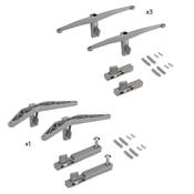 Kit supports 3 étagères bois 1 mod. structure Zero Zamak gris pierre
