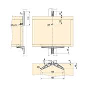 Kit fixation 1 étagère bois 1 mod. 1 tringle suspension long. 1m Zero Zamak noir texturé