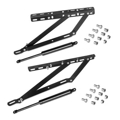 Jeu ensemble levage lits ouverture latérale lits 90 cm Acier noir