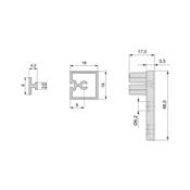 Kit 4 profils transversaux meubles cuisine Albeam accessoires visser alu. plastique anodisé mat
