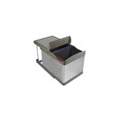 Bac tri sélectif fixation inf. extraction auto. dans mod. cuisine 2x16L plastique acier inoxydable