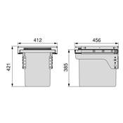 bac tri sélectif fixation latérale sur meuble cuisine Recycle 1x35L Acier plastique Anthracite