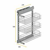 Chariot extractible Suprastar fermeture amortie mod. 400mm Acier Chromé