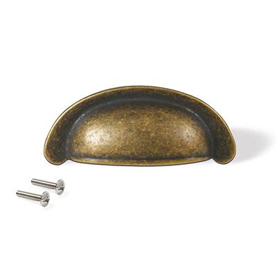 Lot 20 poignées meubles Alberic L77mm entraxe 64mm Zamak Bronze