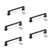 Lot 5 poignées meubles Tanger L147.5mm entraxe 128mm Zamak noir