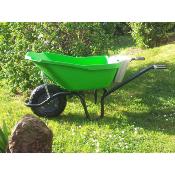 Brouette 110 Litres 1 roue gonflable verte