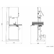 Scie à ruban volant 480mm triphasée 1500w hbs480-tri