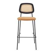 Lot 2 Tabourets hauts tapissé style mid century curry
