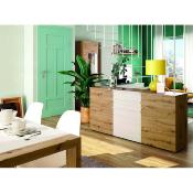 Meuble buffet 150x42x84cm 3 portes 2 tiroirs