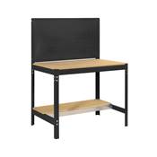 Établi métal anthracite bois capacité charge 600 kgs dim.1445x1210x610mm à visser