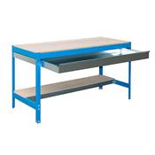 Établi métal bleu bois capacité charge 600 kgs dim.842x1210x760mm à visser