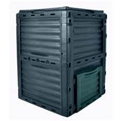 Composteur de jardin 300 litres 61x61xh 83 cm rsistant uv intempries gris fonc
