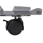 Porte plante en bois de sapin à roulette diamètre 30cm rond charge max.25kg gris