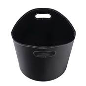 Panier à bûche rond imitation cuir diamètre 39 hauteur 31cm noir