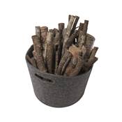 Panier à bûche rond ien feutre diamètre 39 hauteur 31cm gris